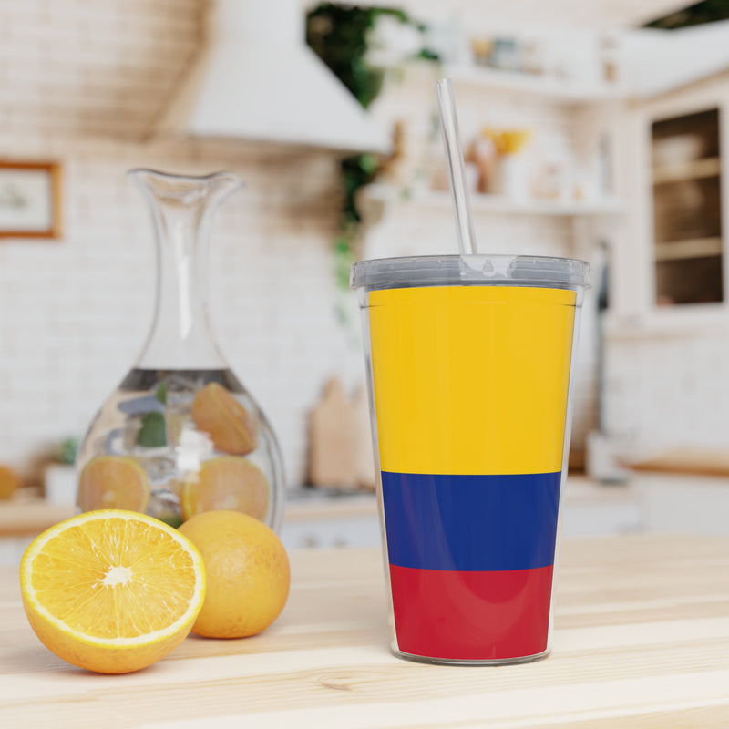 Plastic Tumbler with Straw