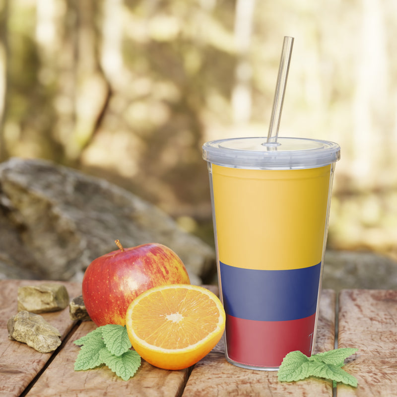 Plastic Tumbler with Straw