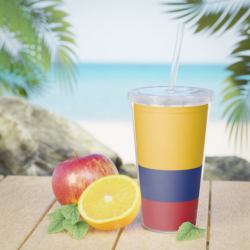 Plastic Tumbler with Straw